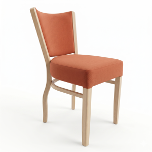 Atlantic slim seat uph back stacking chair